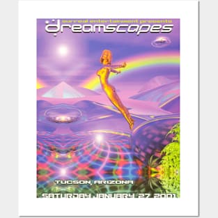 the vintage rave poster of dreamscapes Posters and Art